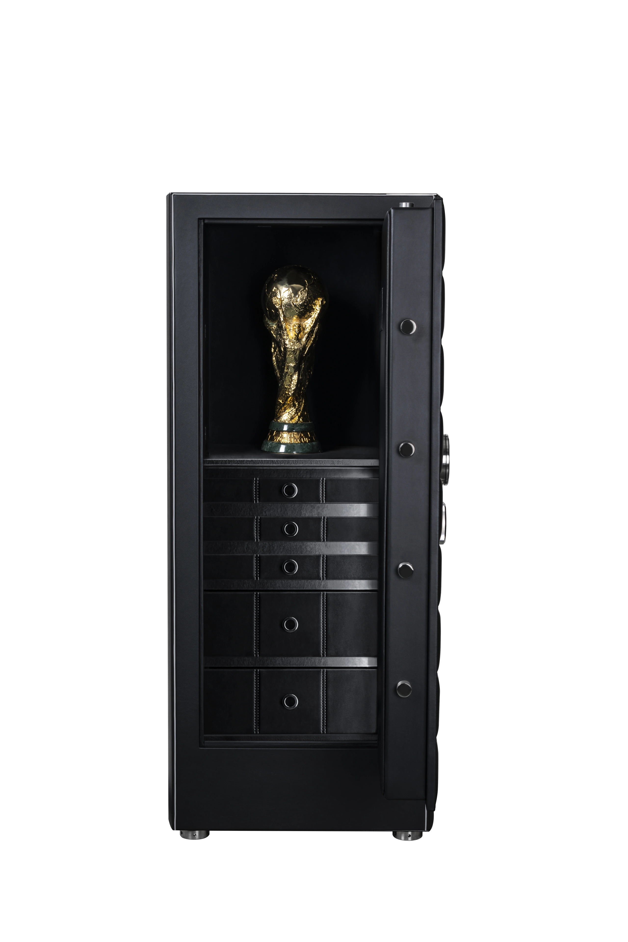 THE CHAMPION: High-Security Safe with Open Door and World Cup Trophy — BUBEN&ZORWEG